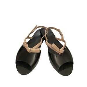 Melissa women size 8 Black Nude Adjustable Strap Bow Jelly Sandals shoes